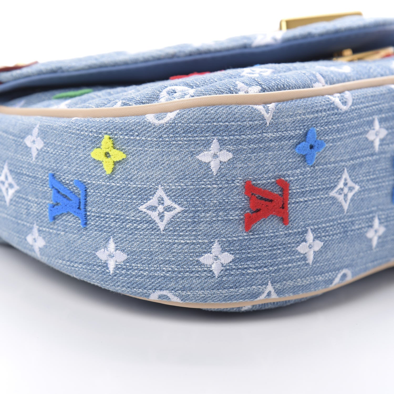 Louis Vuitton Embroidered Monogram Denim New Wave Chain MM 9 of 11