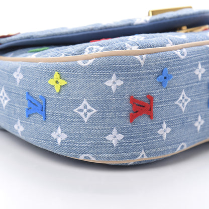 Louis Vuitton Embroidered Monogram Denim New Wave Chain MM 9 of 11