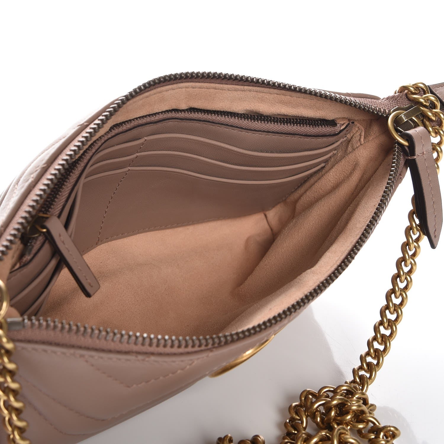 Gucci Calfskin Matelasse Mini GG Marmont Chain Bag Porcelain Rose 5 of 8