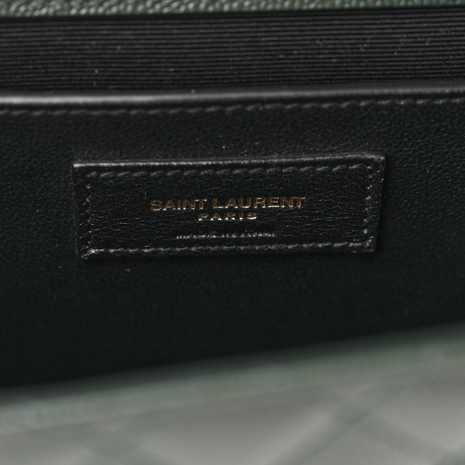 Saint Laurent Grain De Poudre Textured Mixed Matelasse Medium Triquilt Monogram Satchel Vert Fonce 6 of 9