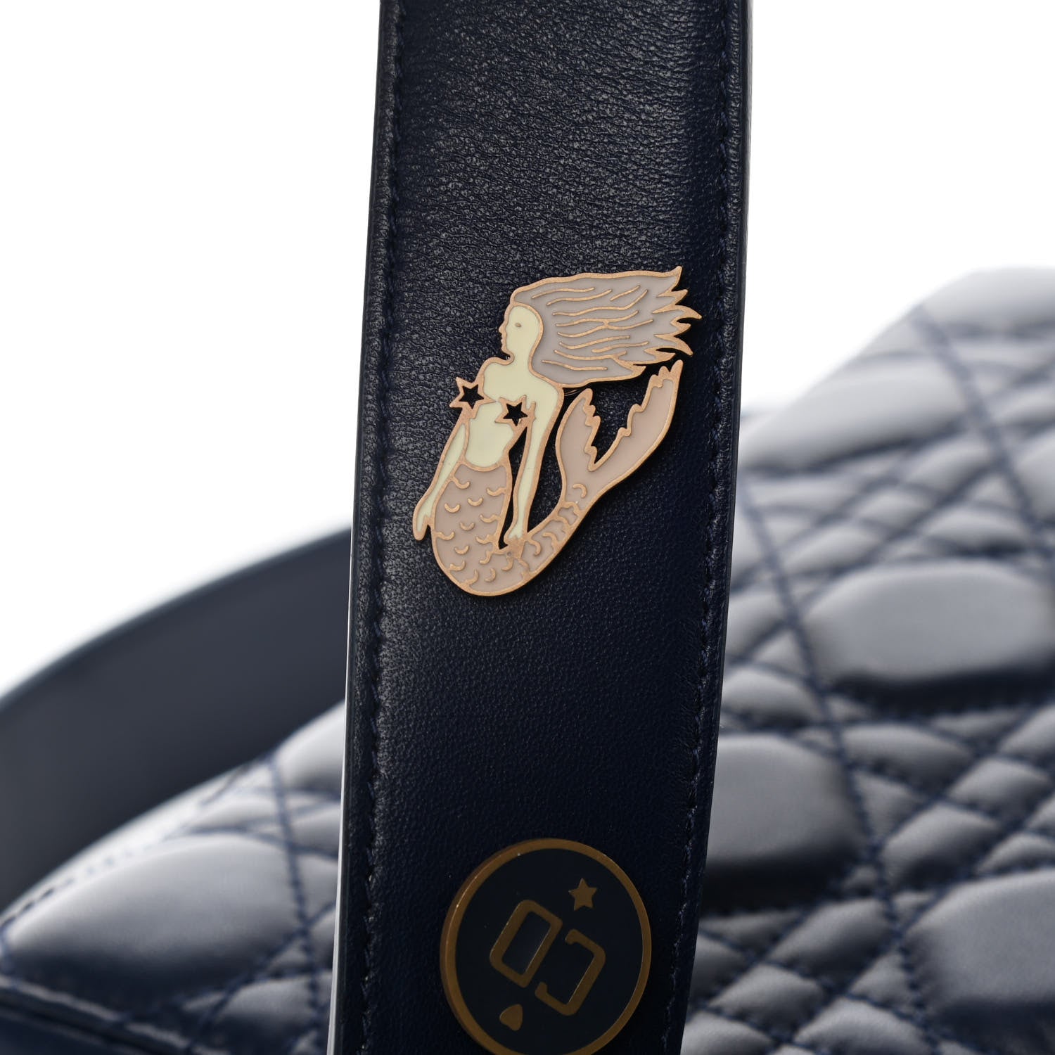 Christian Dior Lambskin Cannage Small Lucky Badges My Lady Dior Navy 9 of 13