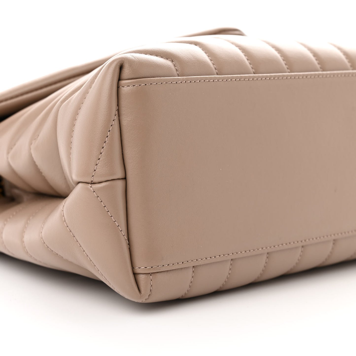 Calfskin Y Quilted Monogram Medium Loulou Chain Satchel Dusty Grey