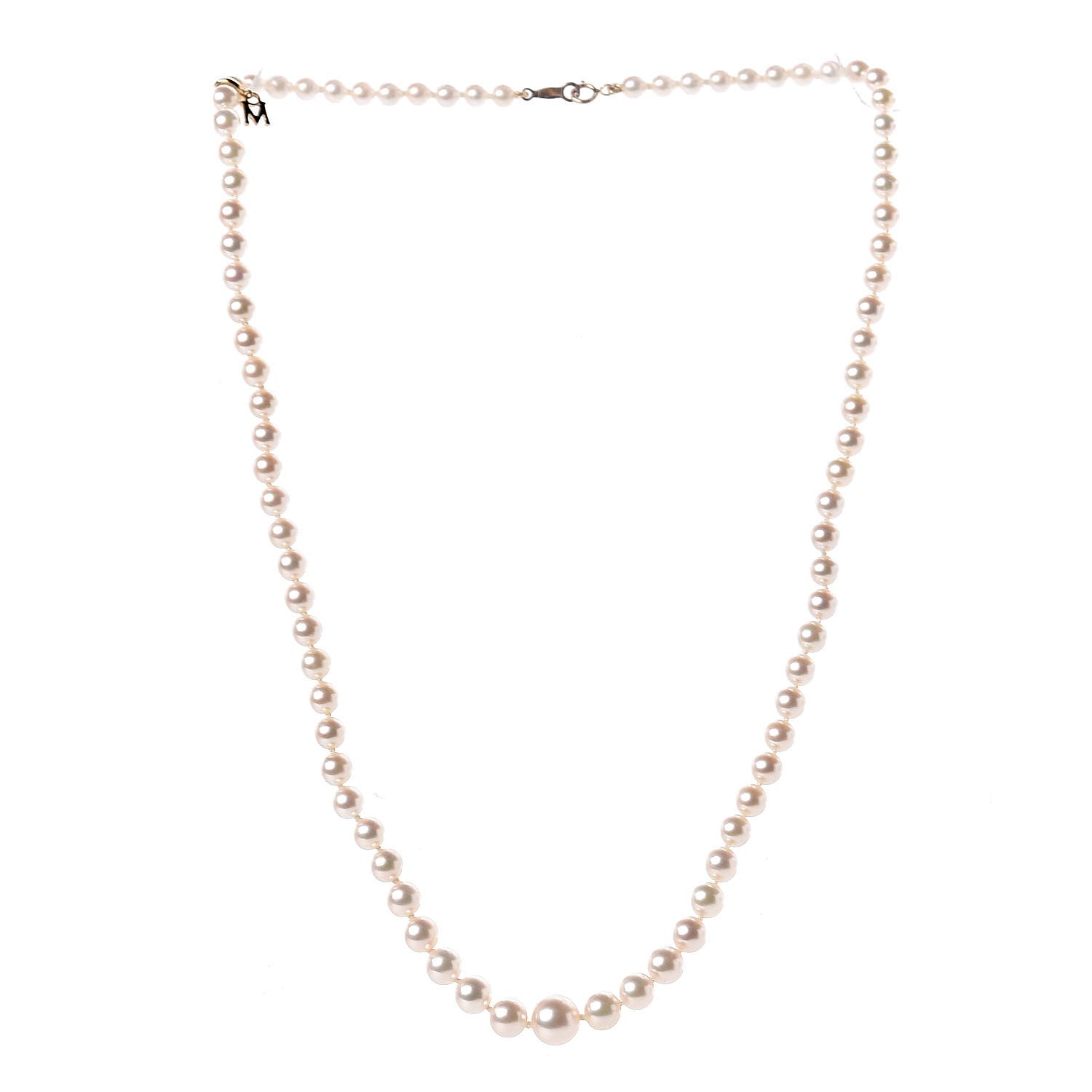 Mikimoto 18K Yellow Gold Akoya Pearl 3.5-7.5mm Graduated Strand Necklace 17 3 of 5