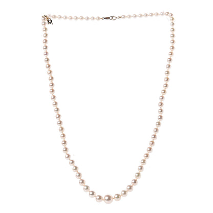 Mikimoto 18K Yellow Gold Akoya Pearl 3.5-7.5mm Graduated Strand Necklace 17 3 of 5