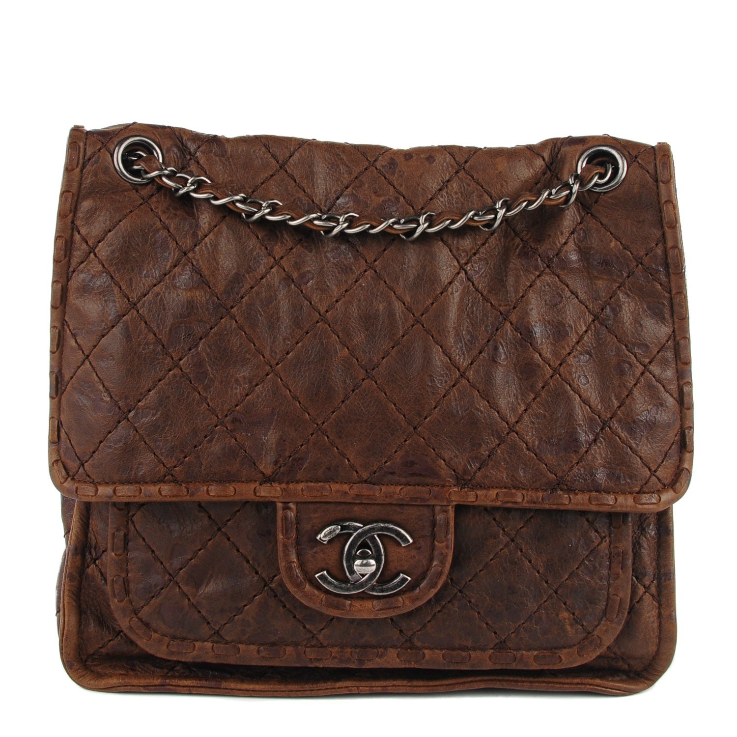 Chanel Aged Crumpled Calfskin Small Vintage Flap Brown 1 of 9
