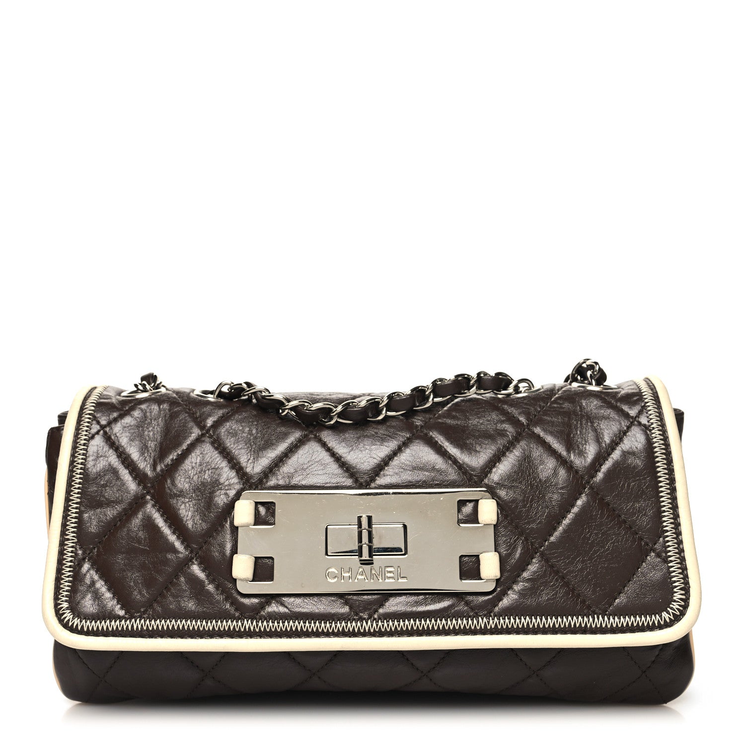 Chanel Lambskin Quilted East West Flap Brown 1 of 11