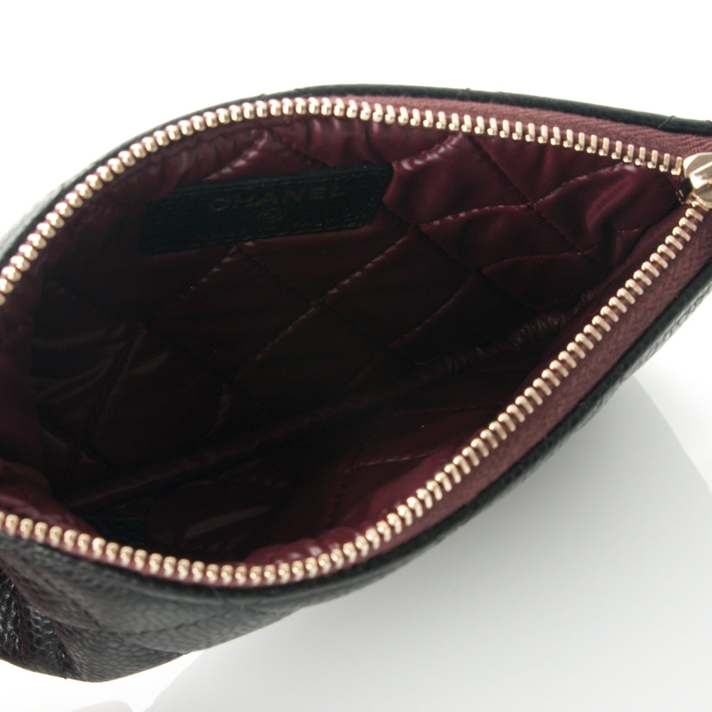Caviar Quilted Small Cosmetic Case Black