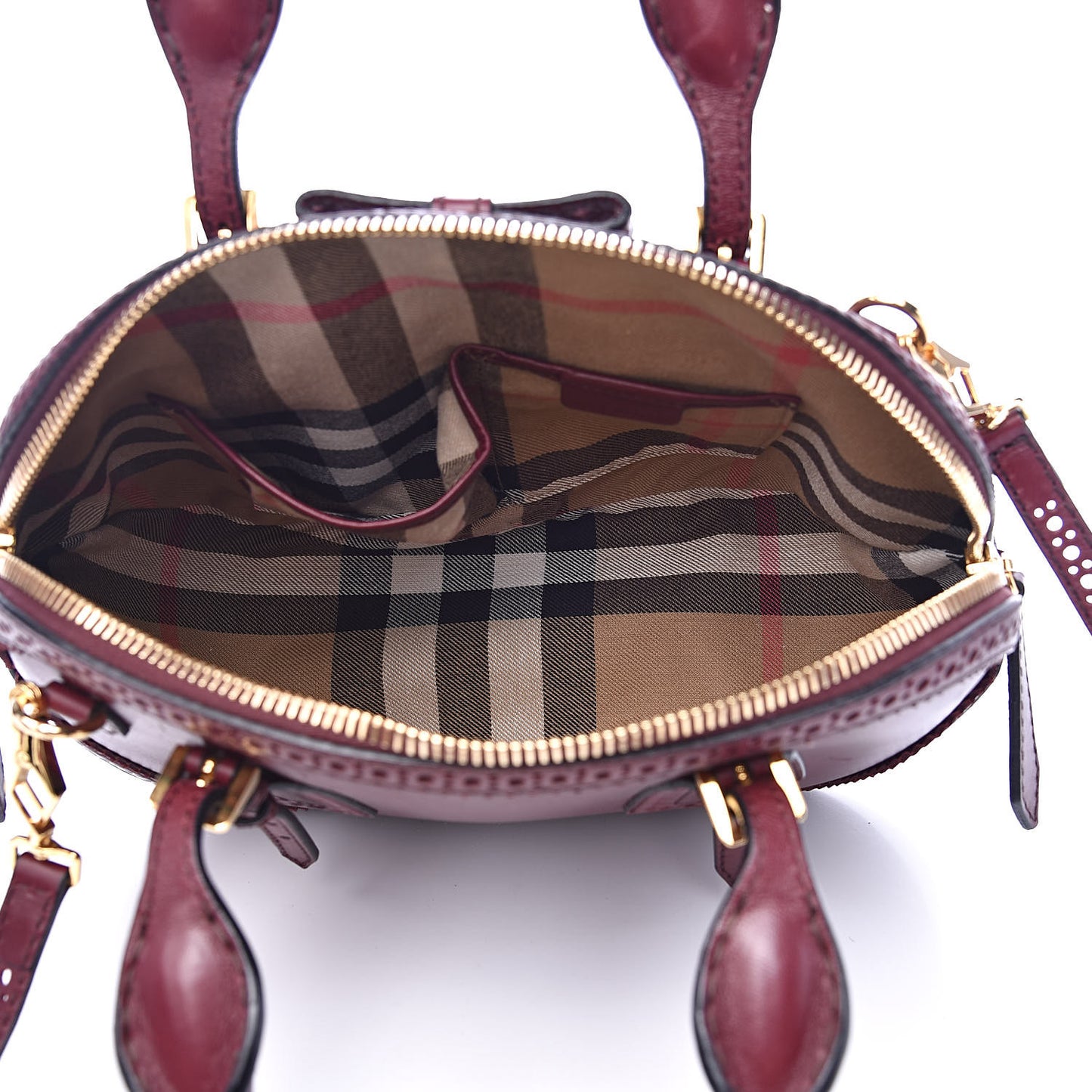 Calfskin Small Orchard Bowling Bag Burgundy Red