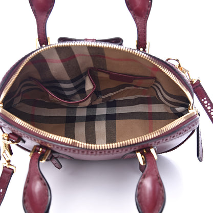 Burberry Calfskin Small Orchard Bowling Bag Burgundy Red 5 of 15