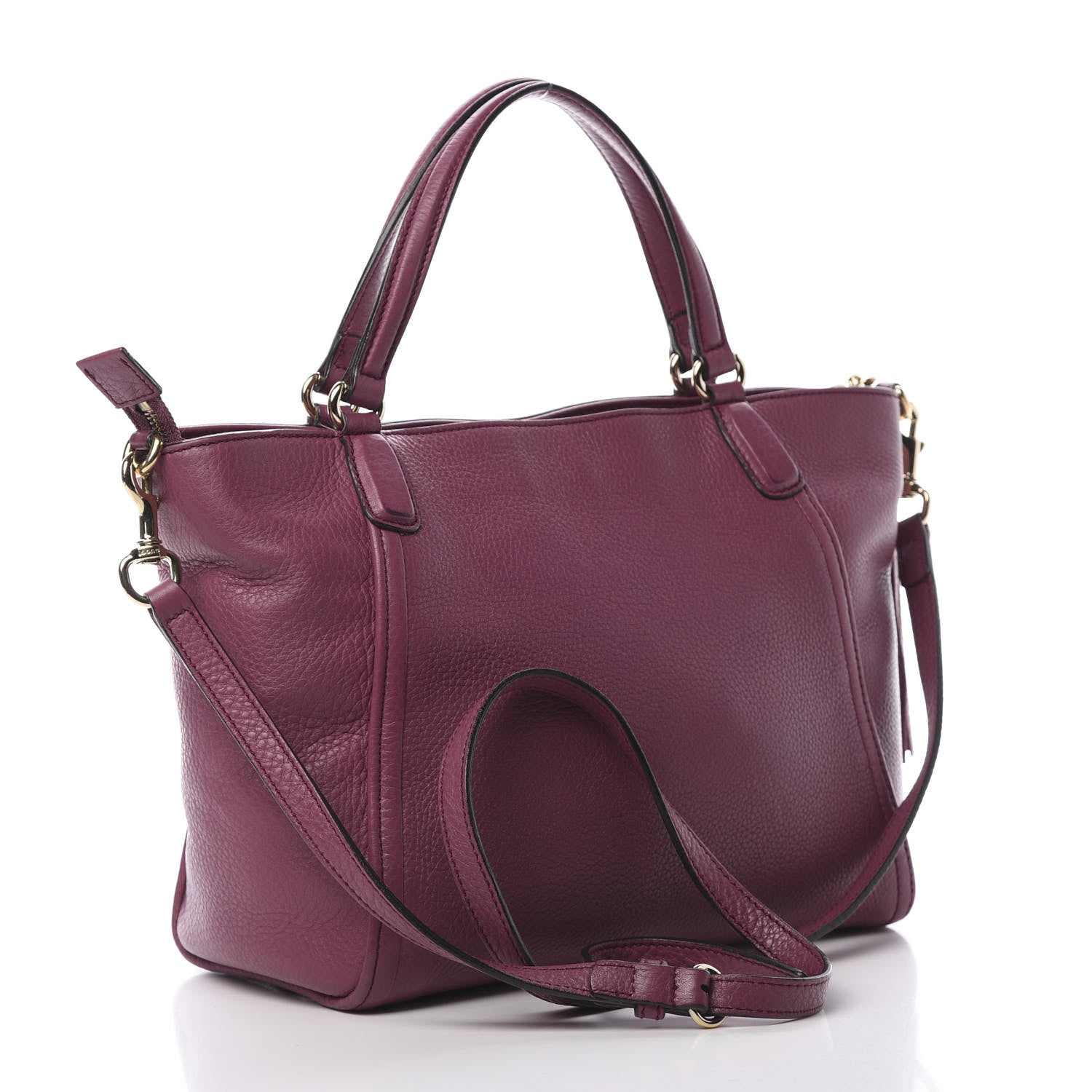 Gucci Pebbled Calfskin Small Soho Top Handle Bag Peonia Flower 4 of 20