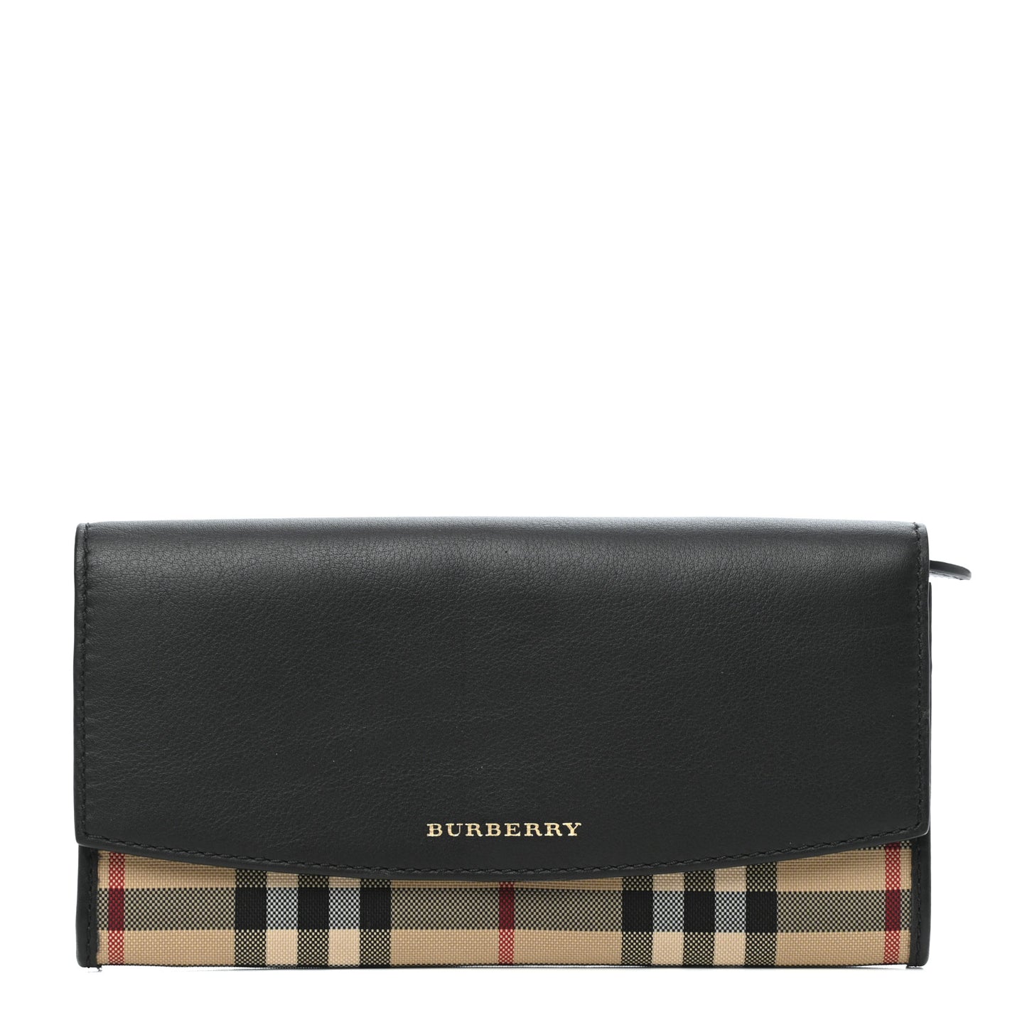 Calfskin Horseferry Check Porter Continental Wallet Black