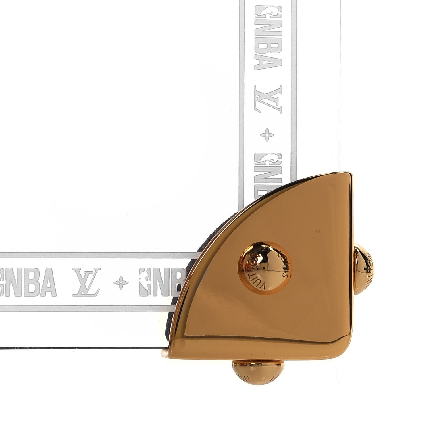 Louis Vuitton X NBA Plexiglass Monogram Basketball Hoop and Mini Basketball Transparent Gold Orange 4 of 8