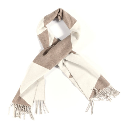 Hermes Cashmere Casaque Zig Zag Muffler Etoupe Ivory 1 of 4