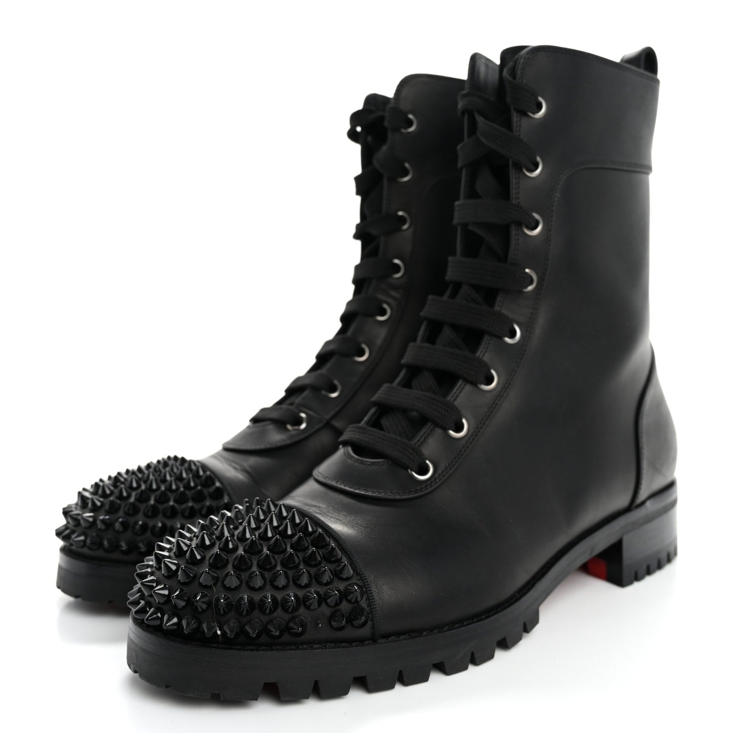 Calfskin Spikes TS Croc Flat Boots 39 Black