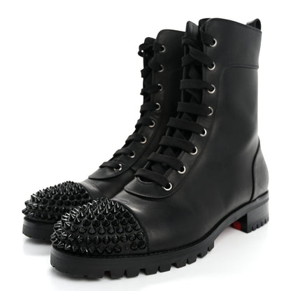 Christian Louboutin Calfskin Spikes TS Croc Flat Boots 39 Black 4 of 13