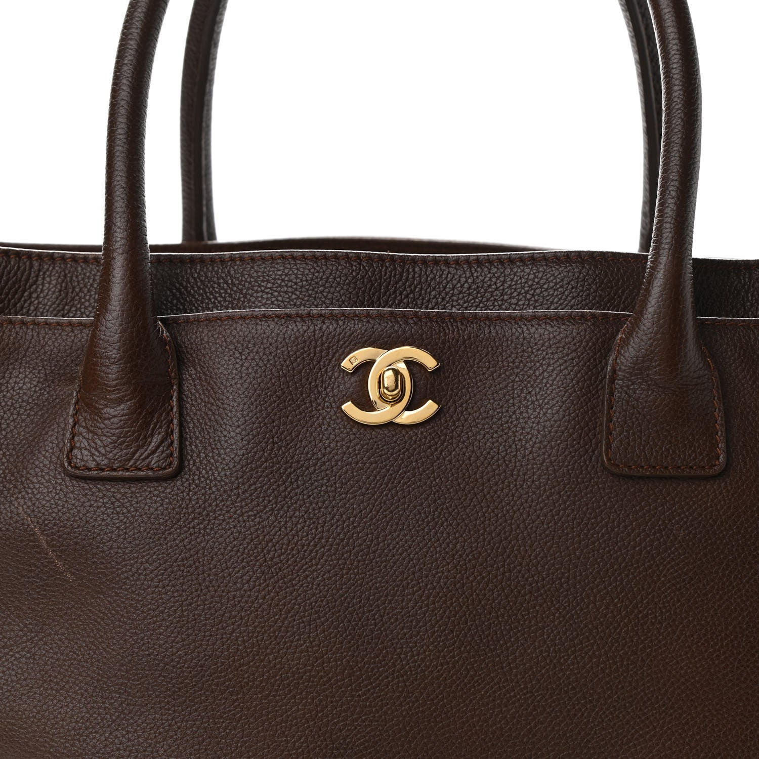 Chanel Calfskin Cerf Executive Shopper Tote Brown 12 of 20
