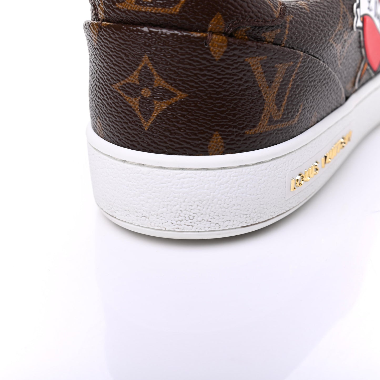 Calfskin Monogram LV Black Heart Sneakers 39 Cacao