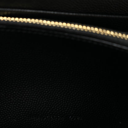 Saint Laurent Grain De Poudre Matelasse Chevron Monogram Zip Around Wallet Black 7 of 10