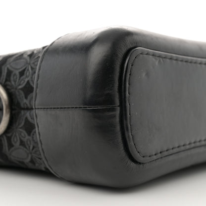 Chanel Calfskin Wool Felt Embossed Small Gabrielle Logo Hobo Black 9 of 14