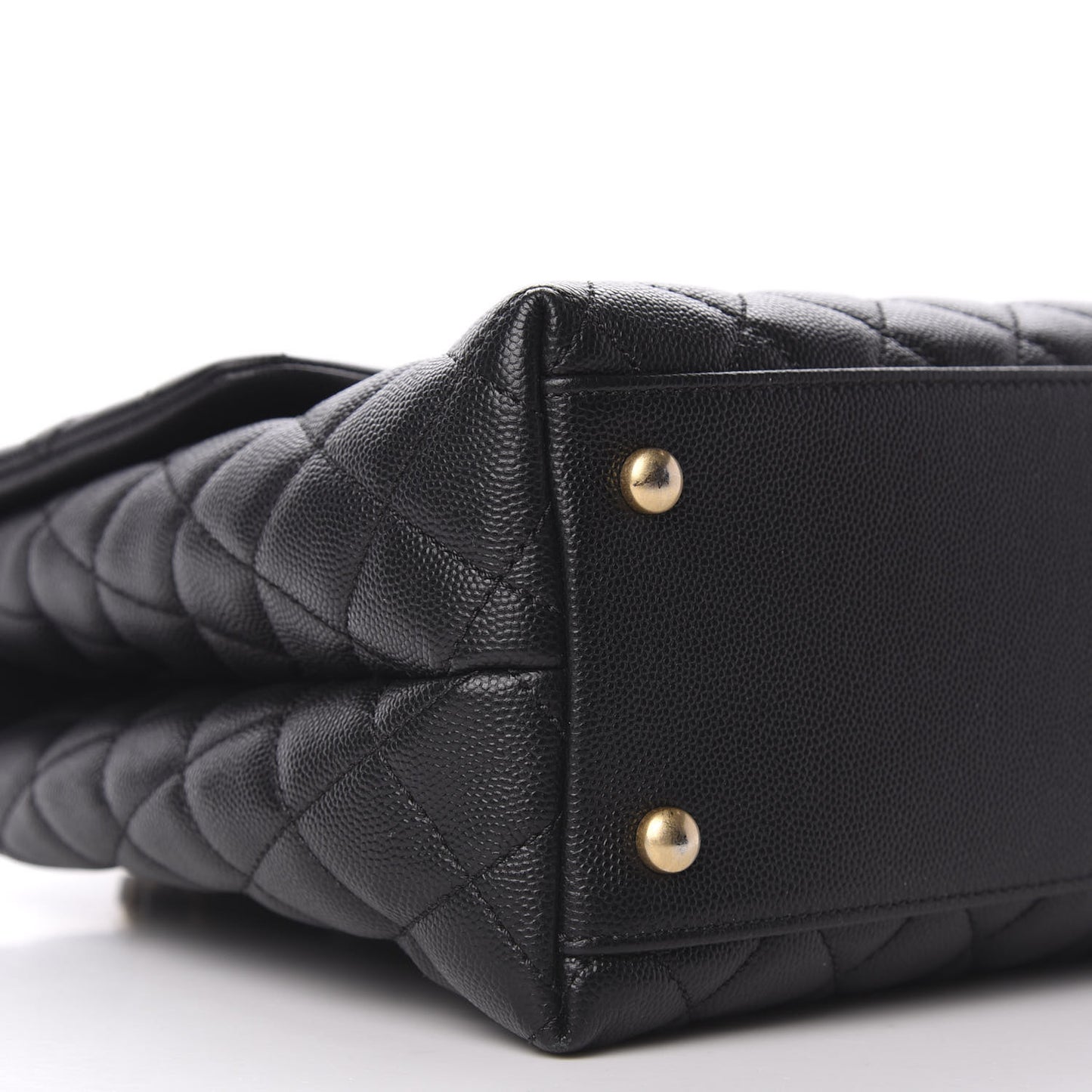 Caviar Quilted Medium Coco Handle Flap Black