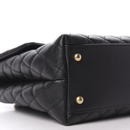 Chanel Caviar Quilted Medium Coco Handle Flap Black 6 of 10