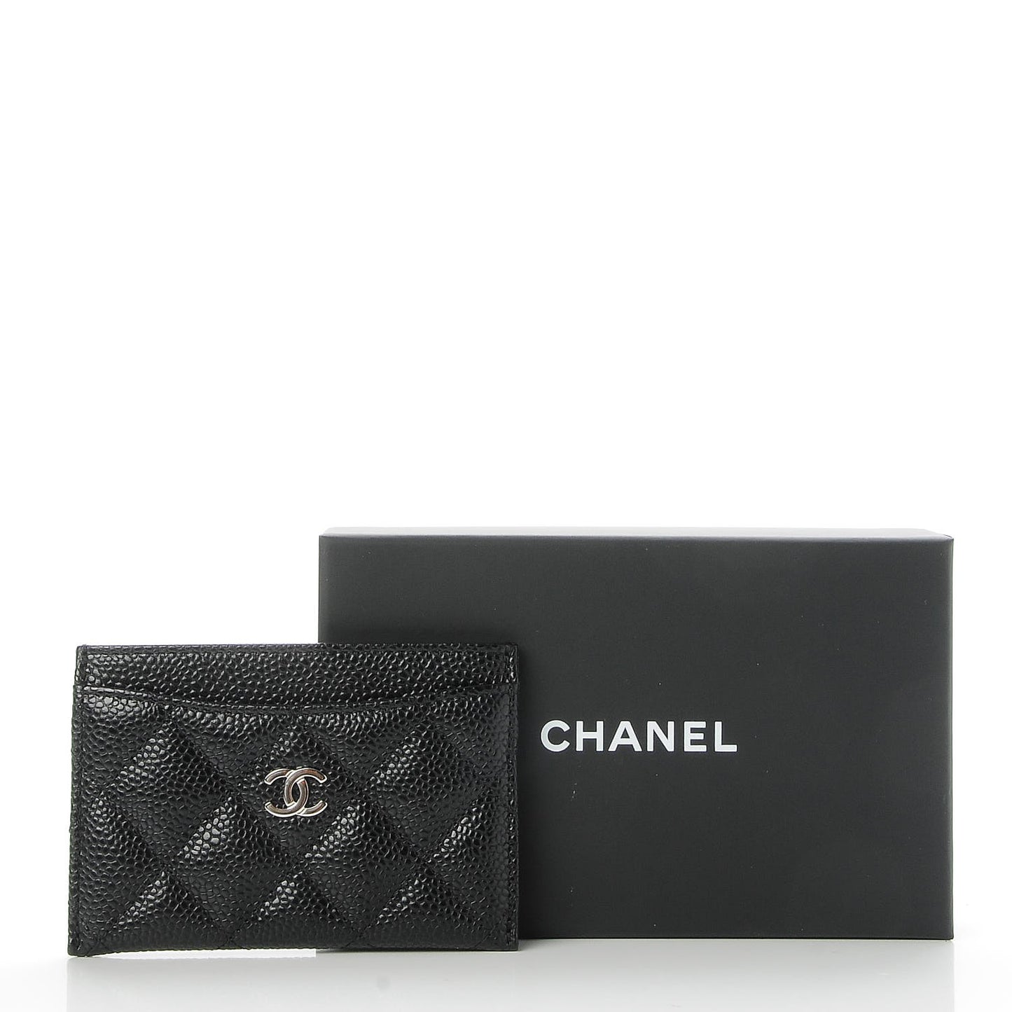 Caviar Quilted Card Holder Black
