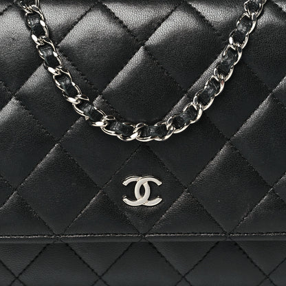 Chanel Lambskin Quilted Wallet On Chain WOC Black 9 of 12
