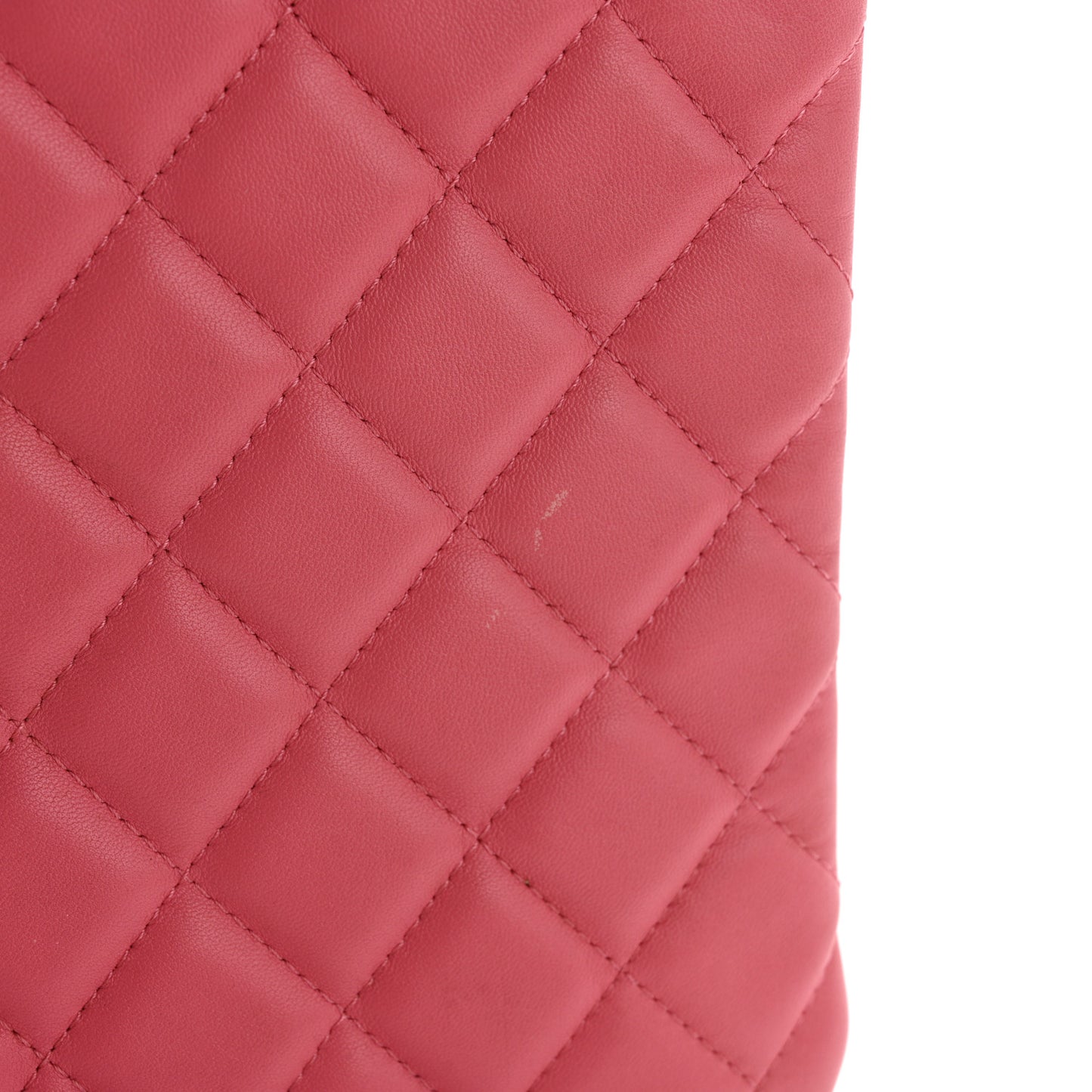 Lambskin Quilted Medium Casino Beauty CC Cosmetic Case Fuchsia