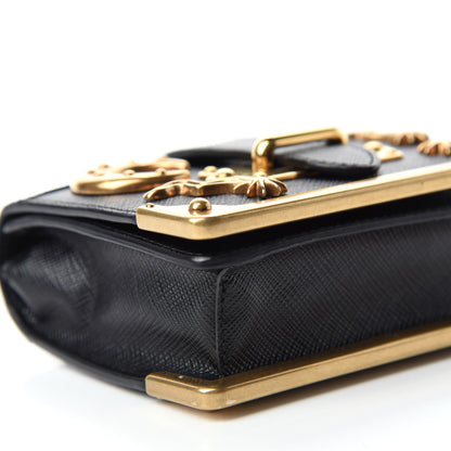 Prada Saffiano Astrology Mini Cahier Bag Black 6 of 10