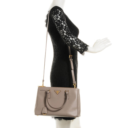 Prada Saffiano Lux Small Double Zip Tote Argilla 2 of 9