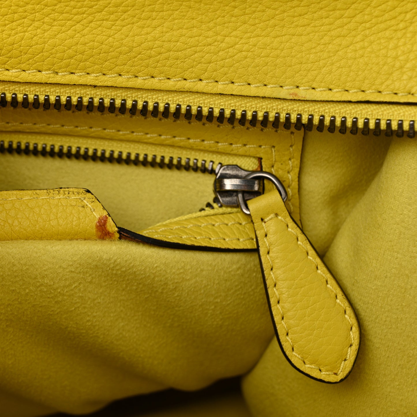 Drummed Calfskin Micro Luggage Citron
