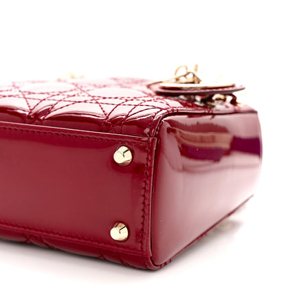 Christian Dior Patent Cannage Mini Lady Dior Red 10 of 10