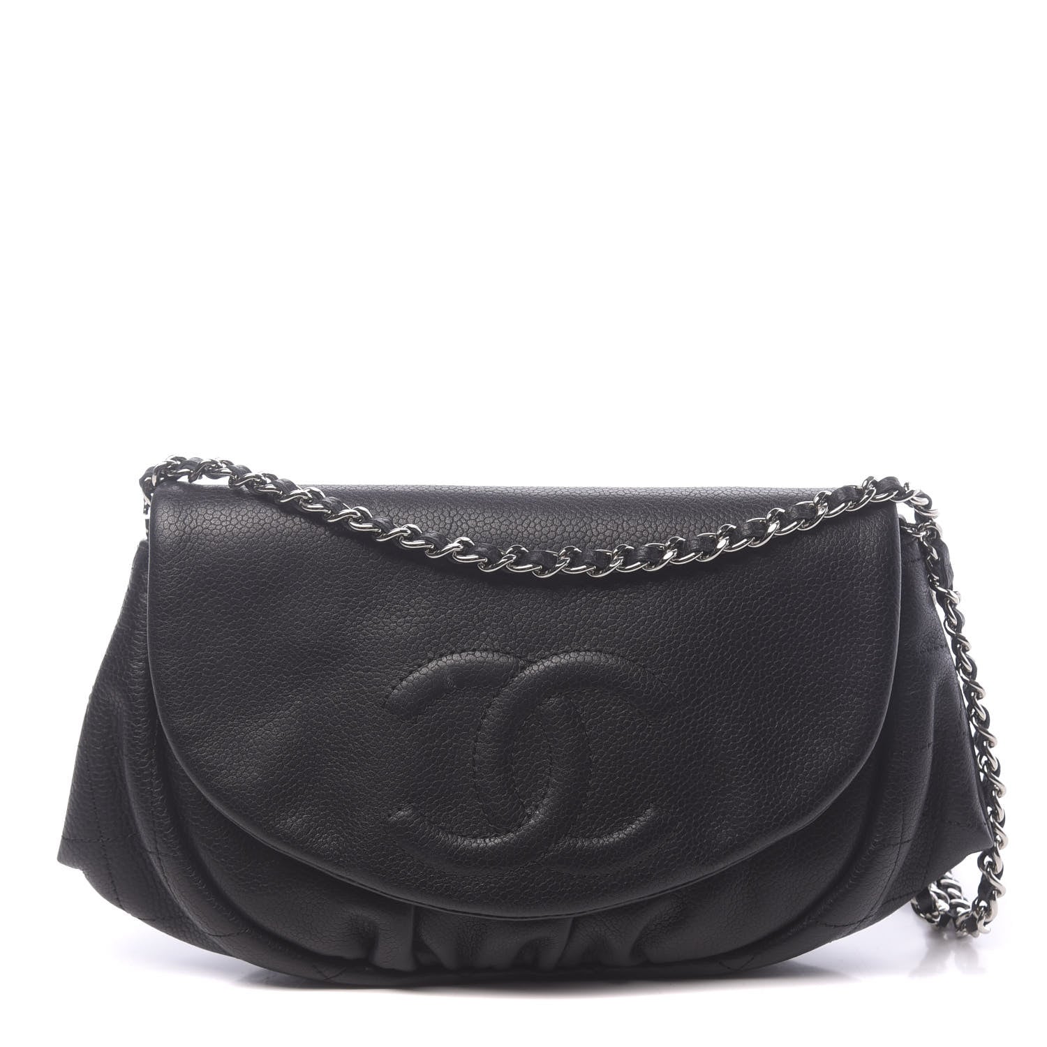Chanel Caviar Half Moon Wallet On Chain WOC Black 1 of 11