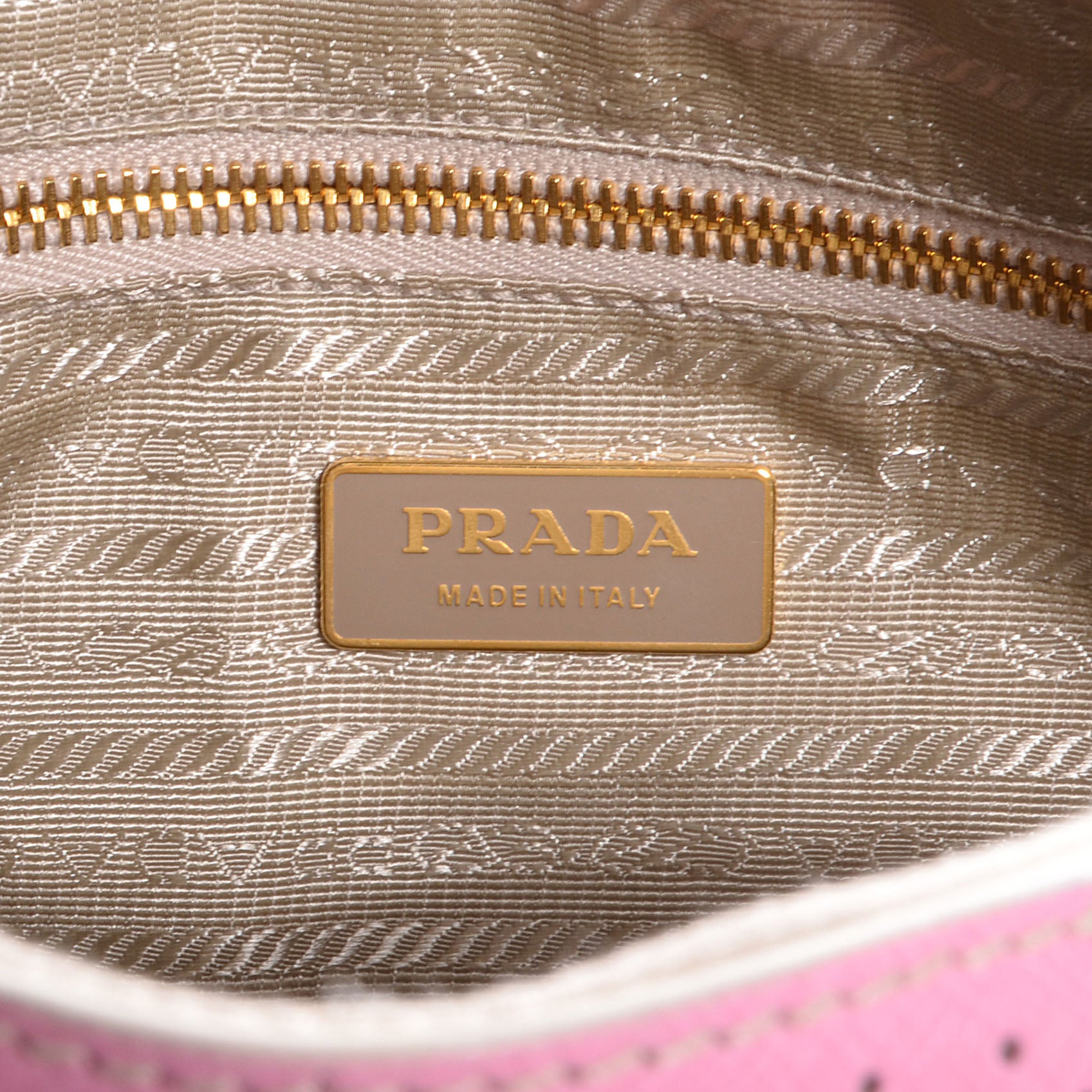 Prada Saffiano Perforated Striped Shoulder Bag White Black 10 of 30