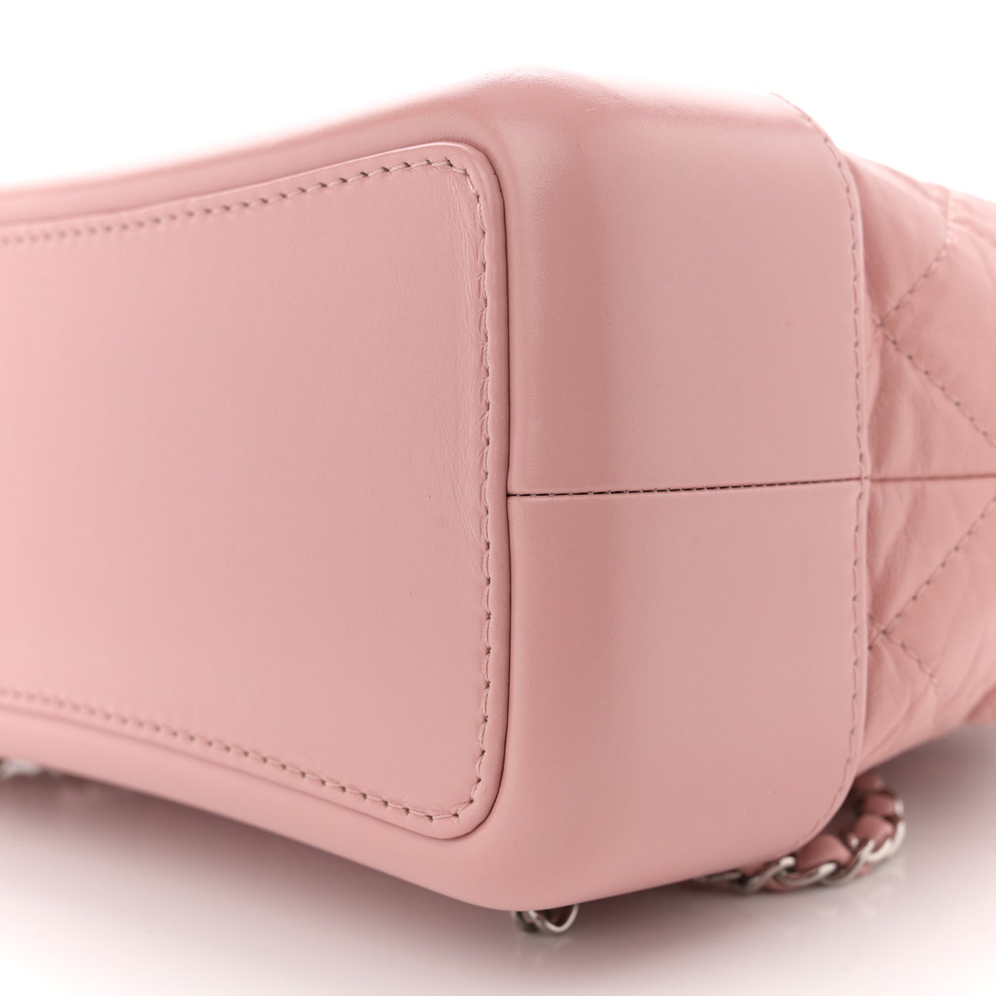 Aged Calfskin Quilted Gabrielle Backpack Light Pink