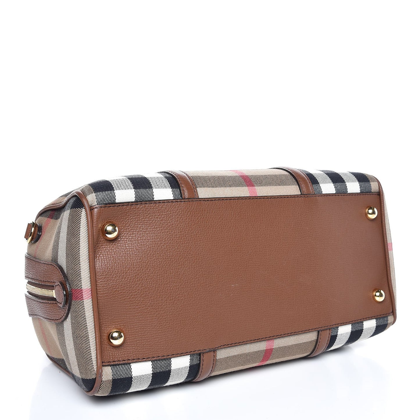 House Check Derby Calfskin Medium Alchester Bowling Bag Tan