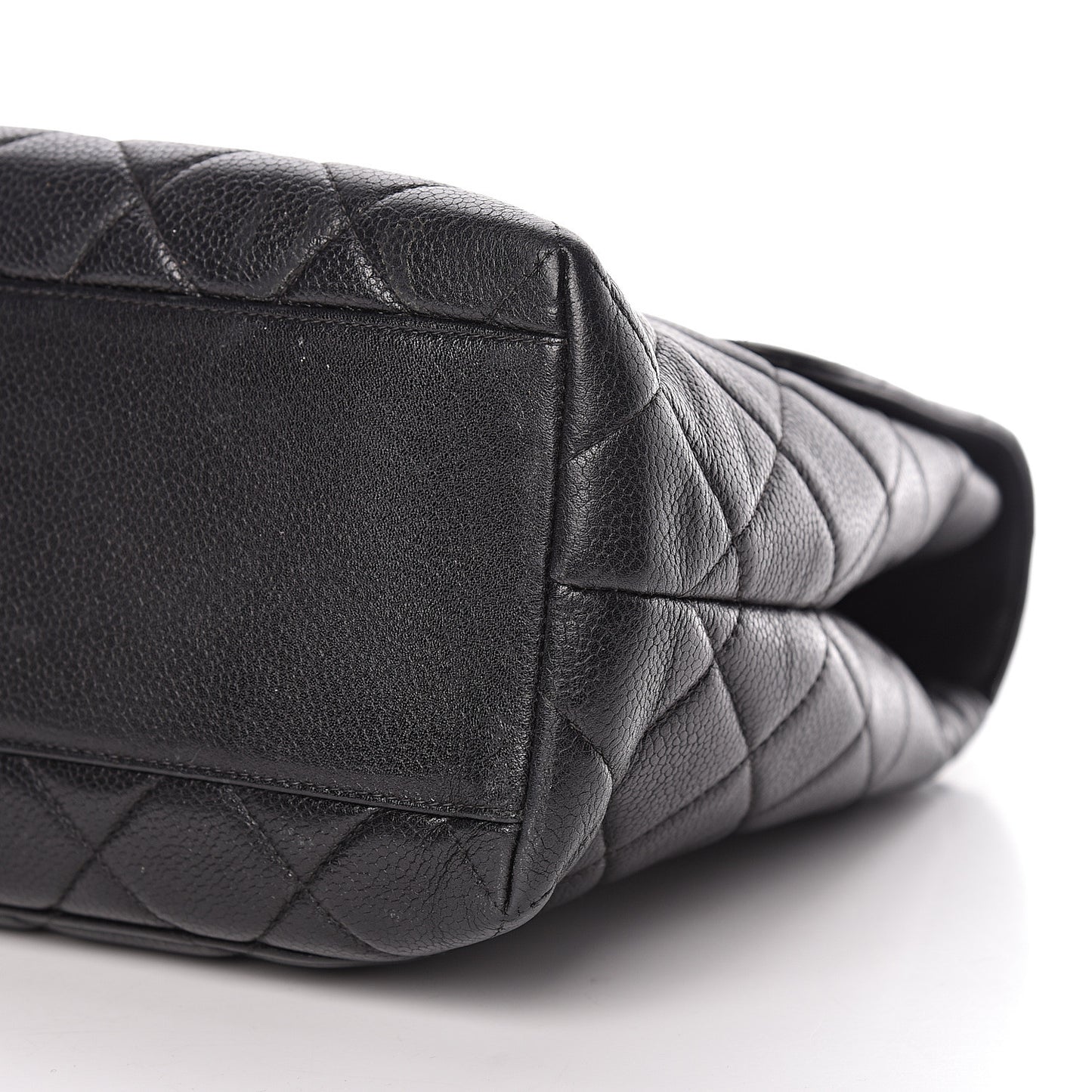 Caviar Quilted Jumbo Kelly Flap Black