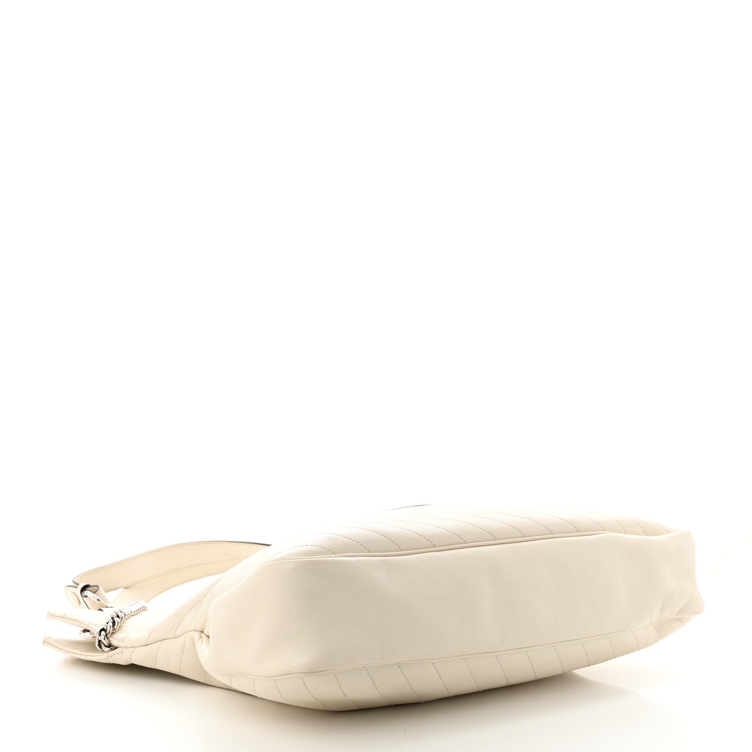 Gucci Sakai Be Green Calfskin Diagonal Stitched Medium Blondie Tote Mystic White 4 of 15