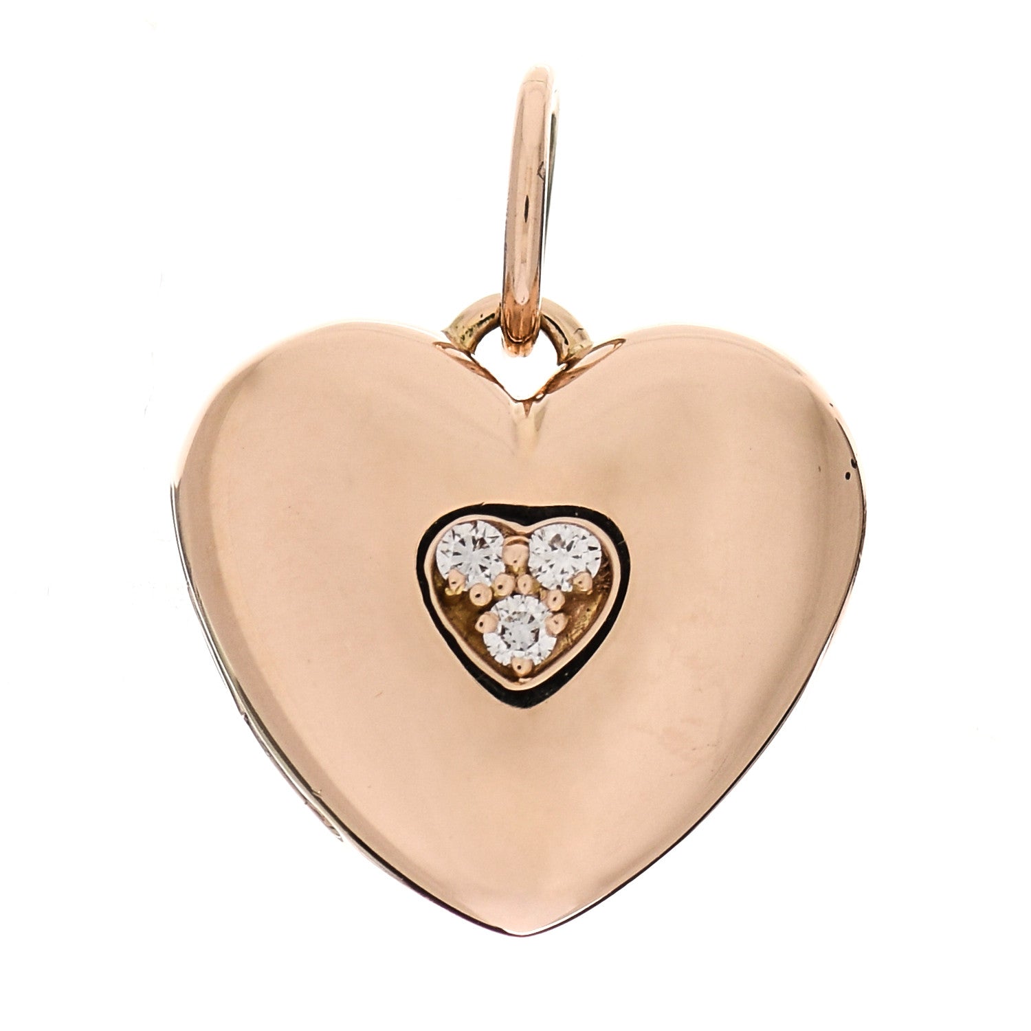 Tiffany 18K Rose Gold Diamond Heart Locket Pendant 1 of 4