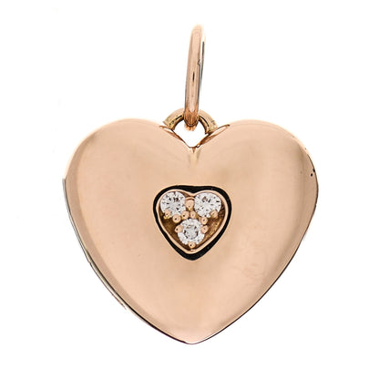 Tiffany 18K Rose Gold Diamond Heart Locket Pendant 1 of 4