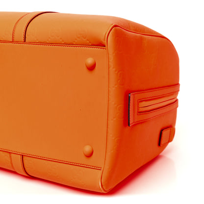 Gucci Rubber Effect GG Embossed Duffle Bag New Orange Fluo 8 of 8