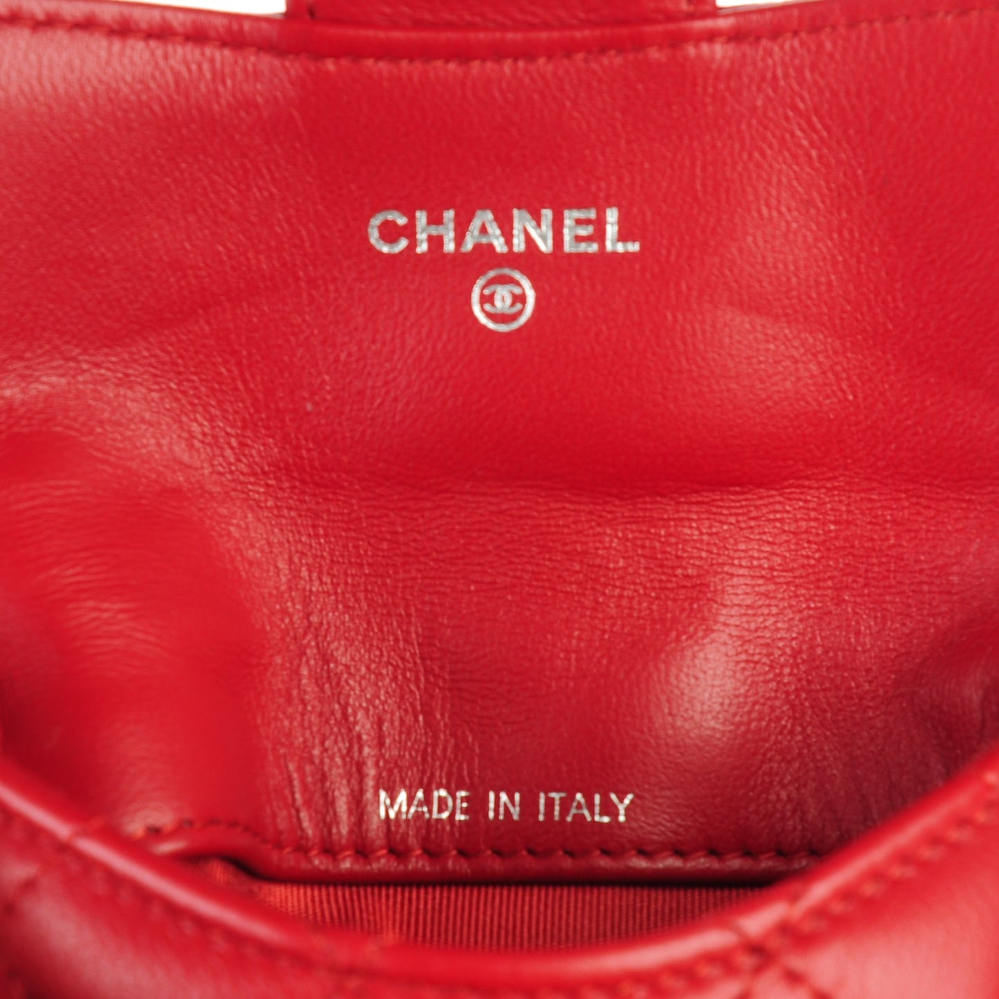 Lambskin Quilted Coin Purse Red