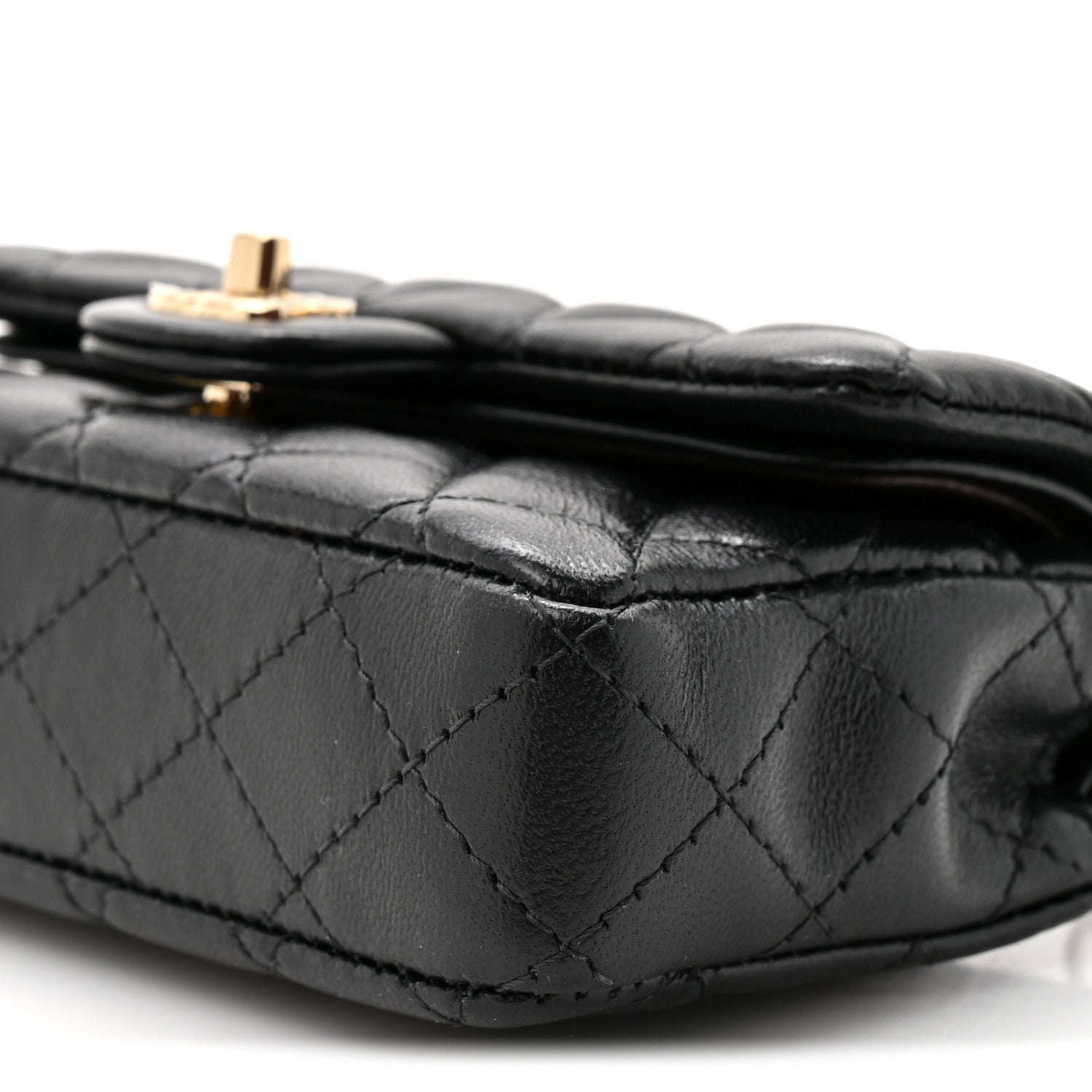 Chanel Lambskin Quilted Mini Flap Bag Charm With Hook Black 9 of 10