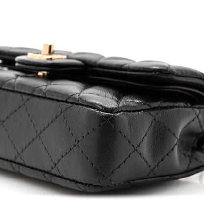 Chanel Lambskin Quilted Mini Flap Bag Charm With Hook Black 9 of 10