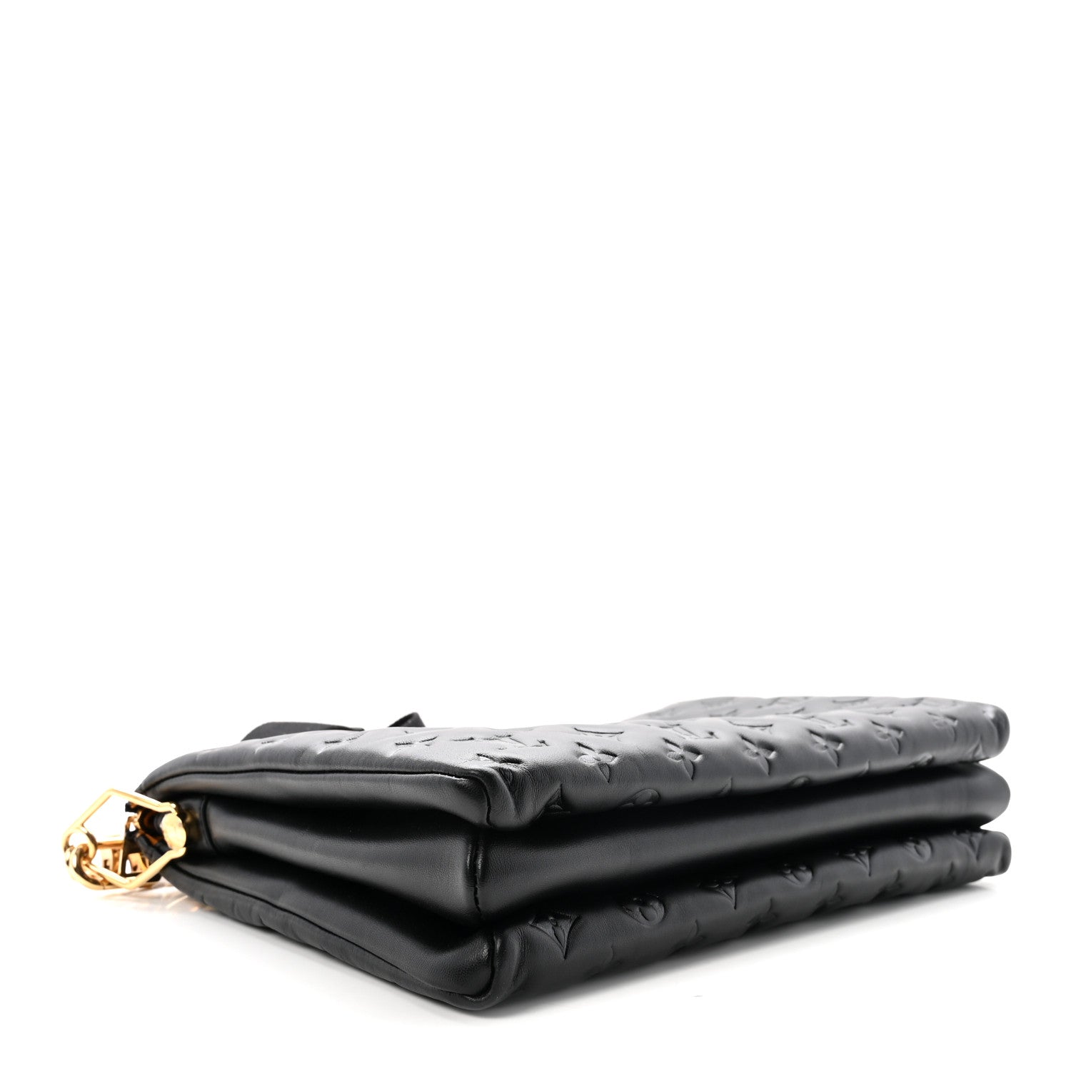 Louis Vuitton Lambskin Embossed Monogram Coussin MM Black 4 of 10