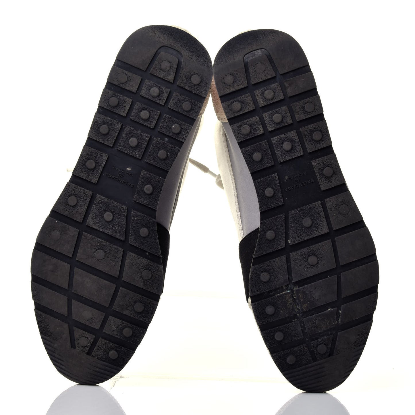 Mesh Calfskin Neoprene Suede Womens Race Runner Sneakers 40 White Black Gris