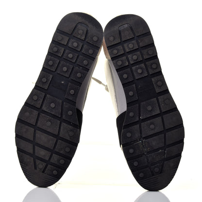 Balenciaga Mesh Calfskin Neoprene Suede Womens Race Runner Sneakers 40 White Black Gris 5 of 8
