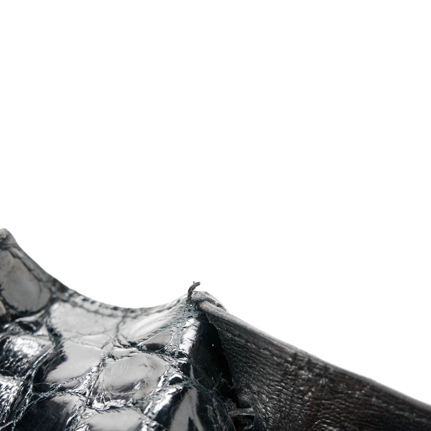 Hermes Shiny Niloticus Crocodile Kelly Cut Pochette Black 10 of 10