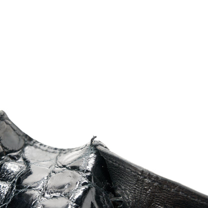Hermes Shiny Niloticus Crocodile Kelly Cut Pochette Black 10 of 10