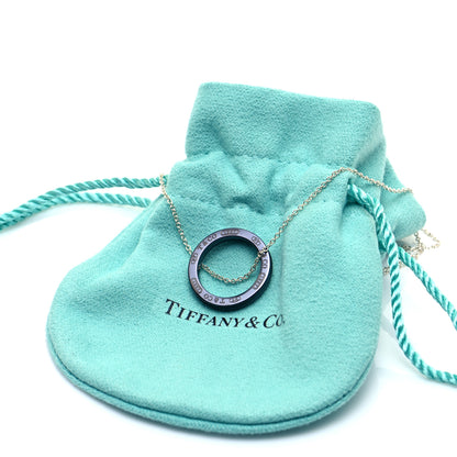 Tiffany Sterling Silver Titanium 1837 Circle Pendant Necklace 7 of 7